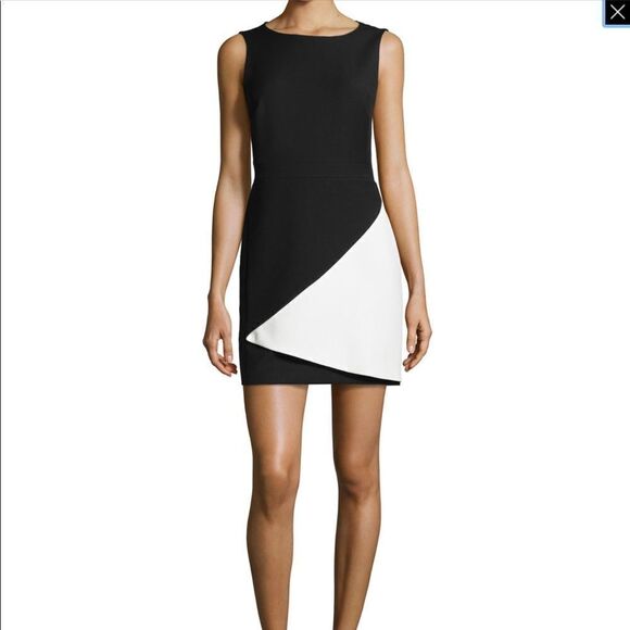 BCBGMAXAZRIA Jesica Contrast Folded Dress Sz 8 - Picture 1 of 10